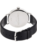 Calvin Klein Even White Dial Black Leather Strap Watch for Women - K7B211C6 Authentic Buy Shop Now