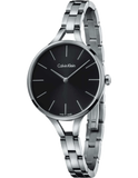Calvin Klein Graphic Black Dial Silver Steel Strap Watch for Women - K7E23141 Authentic Buy Shop Now