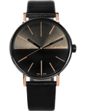 Calvin Klein Boost Black Dial Black Leather Strap Watch for Men - K7Y21TCZ Authentic Buy Shop Now