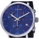 Calvin Klein High Noon Chronograph Blue Dial Black Leather Strap Watch for Men - K8M271CN Authentic Buy Shop Now
