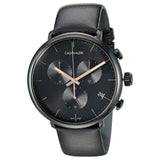 Calvin Klein High Noon Black Dial Black Leather Strap Watch for Men - K8M274CB Authentic Buy Shop Now
