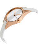 Calvin Klein Rebel White Grey Dial White Leather Strap Watch for Women - K8P236L6 Authentic Buy Shop Now