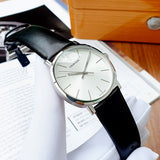 Calvin Klein Posh Silver Dial Black Leather Strap Watch for Men - K8Q311C6 Authentic Buy Shop Now