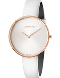 Calvin Klein Full Moon White Dial White Leather Strap Watch for Women - K8Y236L6 Authentic Buy Shop Now