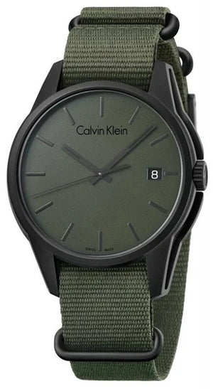 Calvin Klein Tone Green Dial Green NATO Strap Watch for Men - K7K514WL Authentic Buy Shop Now