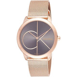 Calvin Klein Minimal Black Dial Rose Gold Mesh Bracelet Watch for Men - K3M21621 Authentic Buy Shop Now