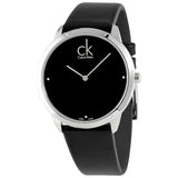 Calvin Klein Minimal Diamonds Black Dial Black Leather Strap Watch for Men - K3M211CS Authentic Buy Shop Now