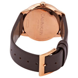 Calvin Klein Minimal White Dial Brown Leather Strap Watch for Women - K3M226G6 Authentic Buy Shop Now