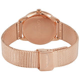 Calvin Klein Minimal White Dial Rose Gold Mesh Bracelet Watch for Women - K3M22Y2X Authentic Buy Shop Now