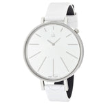 Calvin Klein Equal White Dial White Leather Strap Watch for Women - K3E231L6 Authentic Buy Shop Now