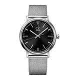 Calvin Klein Surround Black Dial Silver Mesh Bracelet Watch for Men - K3W21121 Authentic Buy Shop Now