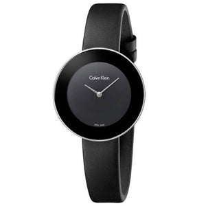 Calvin Klein Chic Black Dial Black Leather Strap Watch for Women - K7N23CB1 Authentic Buy Shop Now