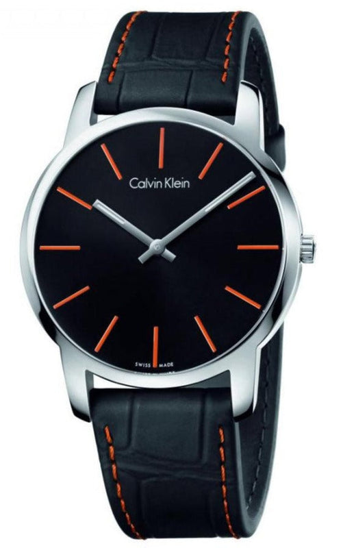 Calvin Klein City Black Dial Black Leather Strap Watch for Men - K2G211C1 Authentic Buy Shop Now