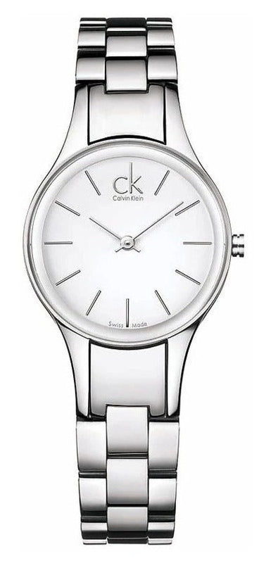 Calvin Klein Simplicity White Dial Silver Steel Strap Watch for Women - K4323126 Authentic Buy Shop Now