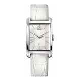 Calvin Klein Window White Dial White Leather Strap Watch for Women - K2M23120 Authentic Buy Shop Now