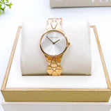 Calvin Klein Snake Silver Dial Yellow Gold Steel Strap Watch For Women - K6E23546 Authentic Buy Shop Now