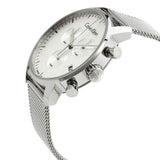 Calvin Klein City Chronograph White Dial Silver Mesh Bracelet Watch for Men - K2G27126 Authentic Buy Shop Now