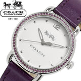 Coach Delancey White Dial Purple Leather Strap Watch for Women - 14502886 Authentic Buy Shop Now
