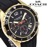 Coach Kent Chronograph Rose Gold Dial Black Leather Strap Watch for Men - 14602559 Authentic Buy Shop Now