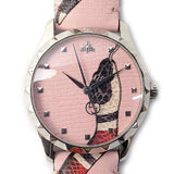 Gucci G Timeless Pink Dial Pink Leather Strap Watch For Women - YA1264083 Authentic Buy Shop Now