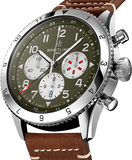 Breitling Super Avi B04 Chronograph GMT 46 Curtiss Warhawk Green Dial Brown Leather Strap Watch for Men - AB04452A1L1X1 Authentic Buy Shop Now