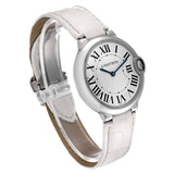 Cartier Ballon Bleu de Cartier Silver Dial White Leather Strap Watch for Women - W6920087 Authentic Buy Shop Now
