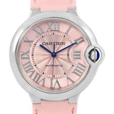 Cartier Ballon Bleu De Cartier Pink Dial Pink Leather Strap Watch for Women - WSBB0007 Authentic Buy Shop Now