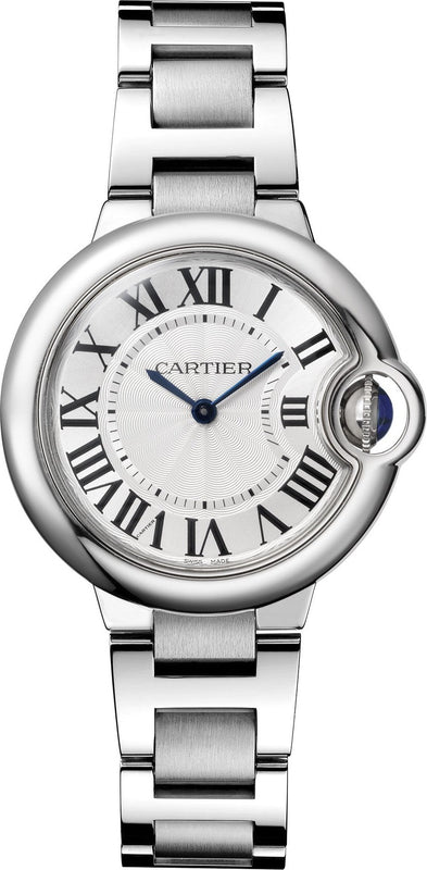 Cartier Ballen Bleu De Cartier Silver Dial Silver Steel Strap Watch for Women - W6920084 Authentic Buy Shop Now