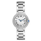 Cartier Ballon Bleu De Cartier Diamonds White Dial Silver Steel Strap Watch for Women - W4BB0015 Authentic Buy Shop Now