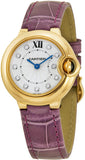 Cartier Ballon Bleu Diamonds White Dial Pink Leather Strap Watch for Women - WE902050 Authentic Buy Shop Now