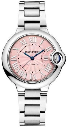 Cartier Ballon Bleu de Cartier Pink Dial Silver Steel Strap Watch for Women - WSBB0046 Authentic Buy Shop Now