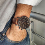 Fossil Brox Multifunction Grey Dial Brown Leather Strap Watch for Men - BQ2800 Authentic Buy Shop Now