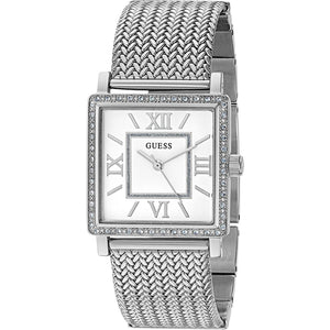 Guess Highline White Dial Silver Mesh Bracelet Watch For Women - W0826L1 Authentic Buy Shop Now