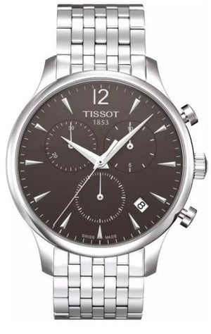 Tissot T Classic Tradition Chronograph Black Dial Silver Steel Strap Watch For Men - T063.617.11.057.00 Authentic Buy Shop Now