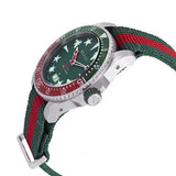 Gucci Dive Quartz Green Dial Two Tone NATO Strap Watch For Men - YA136339 Authentic Buy Shop Now