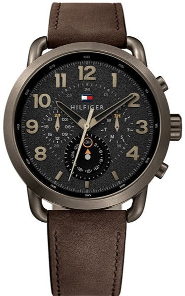 Tommy Hilfiger Briggs Chronograph Black Dial Brown Leather Strap Watch for Men - 1791425 Authentic Buy Shop Now