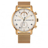 Tommy Hilfiger Kane White Dial Gold Mesh Bracelet Watch for Men - 1710403 Authentic Buy Shop Now