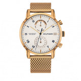 Tommy Hilfiger Kane White Dial Gold Mesh Bracelet Watch for Men - 1710403 Authentic Buy Shop Now