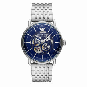 Emporio Armani Aviator Multifunction Blue Dial Silver Mesh Bracelet Watch For Men - AR60024 Authentic Buy Shop Now