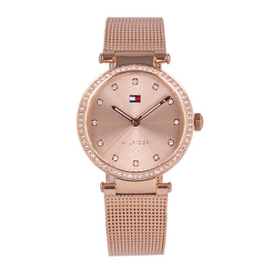 Tommy Hilfiger Lynn Quartz Rose Gold Dial Rose Gold Mesh Bracelet Watch For Women - 1781865 Authentic Buy Shop Now