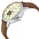 Fossil Townsman Automatic White Dial Brown Leather Strap Watch for Men - ME3064 Authentic Buy Shop Now