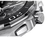 Tag Heuer Aquaracer Quartz Chronograph Black Dial Silver Steel Strap Watch for Men - CAY111A.BA0927 Authentic Buy Shop Now