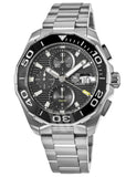 Tag Heuer Aquaracer Calibre 16 Day-Date Black Dial Silver Steel Strap Watch for Men - CAY211A.BA0927 Authentic Buy Shop Now