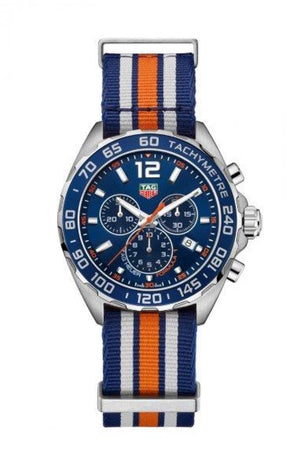 Tag Heuer Formula 1 Quartz Chronograph Blue Dial Two Tone NATO Strap Watch for Men - CAZ1010.FC8196 Authentic Buy Shop Now