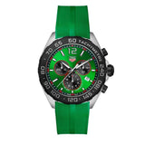 Tag Heuer Formula 1 Chronograph Green Dial Green Rubber Strap Watch for Men - CAZ101AP.FT8056 Authentic Buy Shop Now