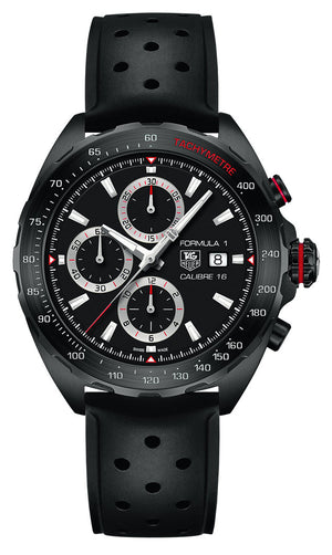 Tag Heuer Formula 1 Automatic Chronograph Black Dial Black Leather Strap Watch for Men - CAZ2011.FT8024 Authentic Buy Shop Now