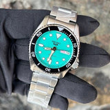 Seiko 5 Sports SKX Midi Automatic Teal Dial Silver Steel Strap Watch For Men - SRPK33K1 Authentic Buy Shop Now