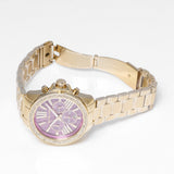 Michael Kors Wren Purple Dial Gold Steel Strap Watch for Women - MK6290 Authentic Buy Shop Now