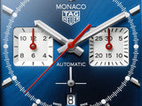 Tag Heuer Monaco Automatic Chronograph Blue Dial Blue Leather Strap Watch for Men - CBL2111.FC6453 Authentic Buy Shop Now