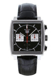 Tag Heuer Monaco Automatic Chronograph Black Dial Black Leather Strap Watch for Men - CBL2113.FC6177 Authentic Buy Shop Now